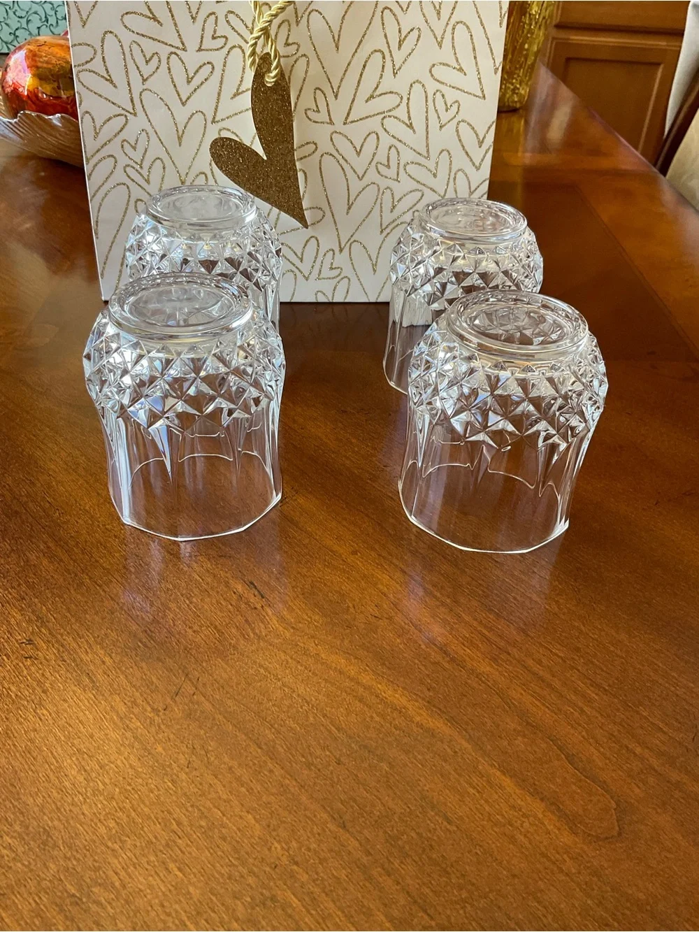 Set 4 Cristal D'Arques Longchamp Crystal Old Fashioned Glasses France 3.75” tall